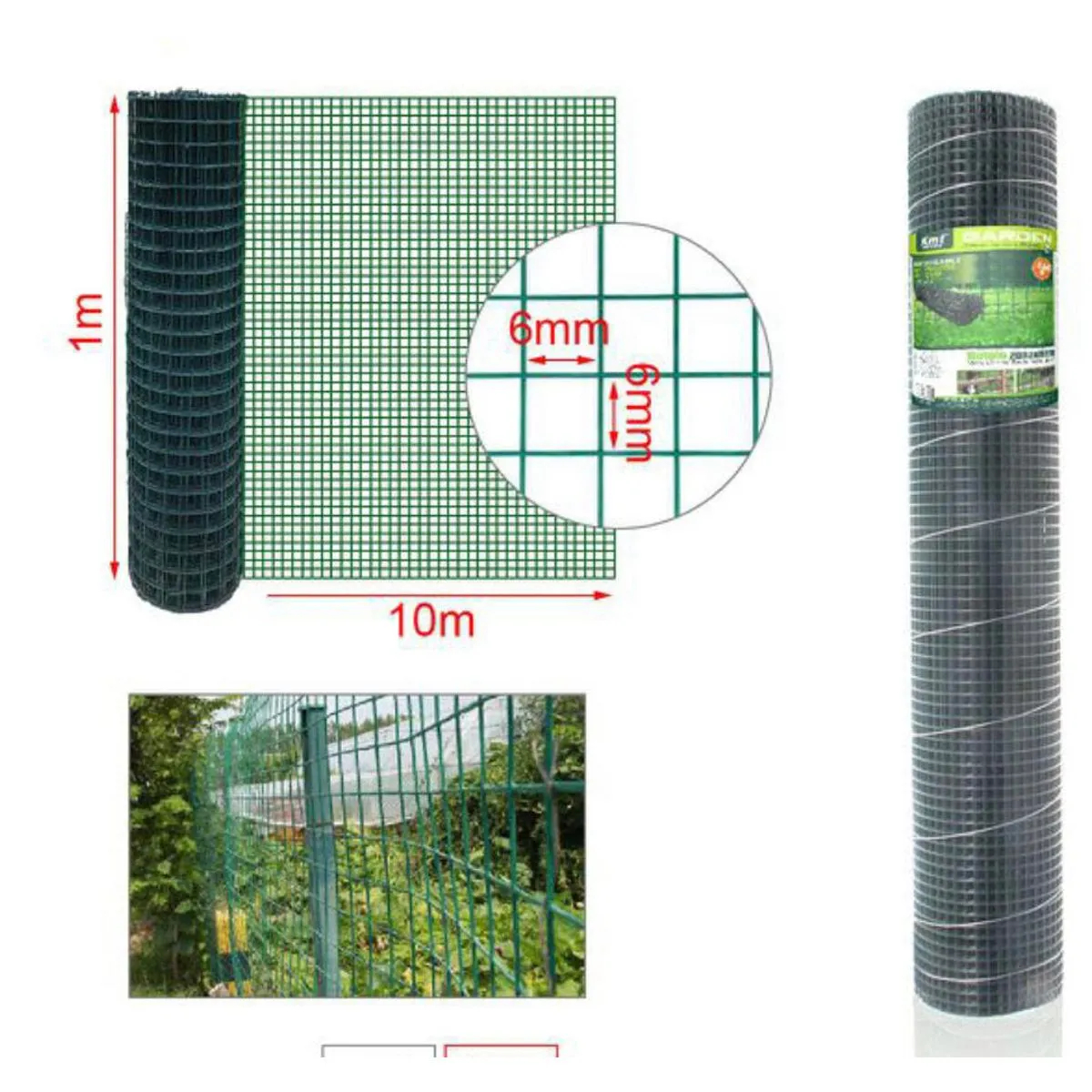 10 x 1 μ. Συρματόπλεγμα - Μεταλλικός Φράχτης Προστασίας Πράσινος 10 x 1 μ. Συρματόπλεγμα - Μεταλλικός Φράχτης Προστασίας Πράσινος