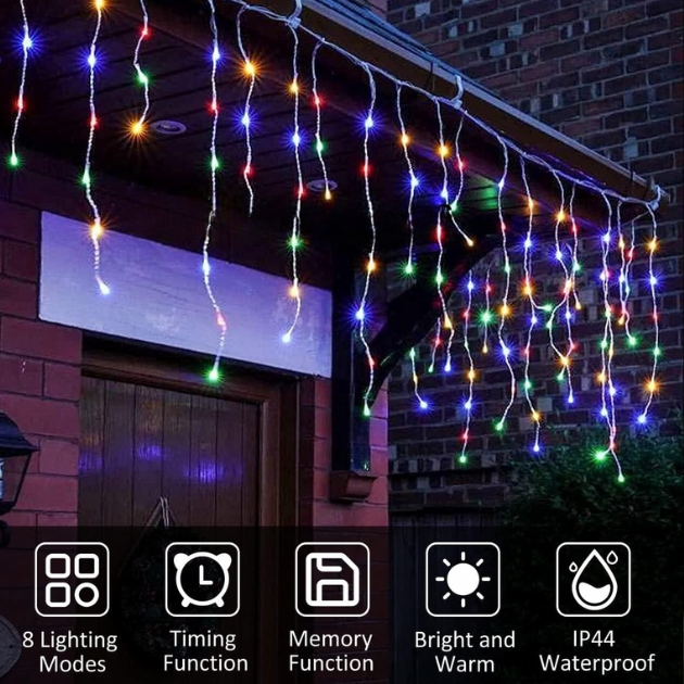 20x0,60m Αδιάβροχα Χριστουγεννιάτικα Λαμπάκια - Κουρτίνα Βροχή - 400 LED Πολύχρωμου RGBY Φωτισμού - AIGOSTAR 20x0,60m Αδιάβροχα Χριστουγεννιάτικα Λαμπάκια - Κουρτίνα Βροχή - 400 LED Πολύχρωμου RGBY Φωτισμού - AIGOSTAR
