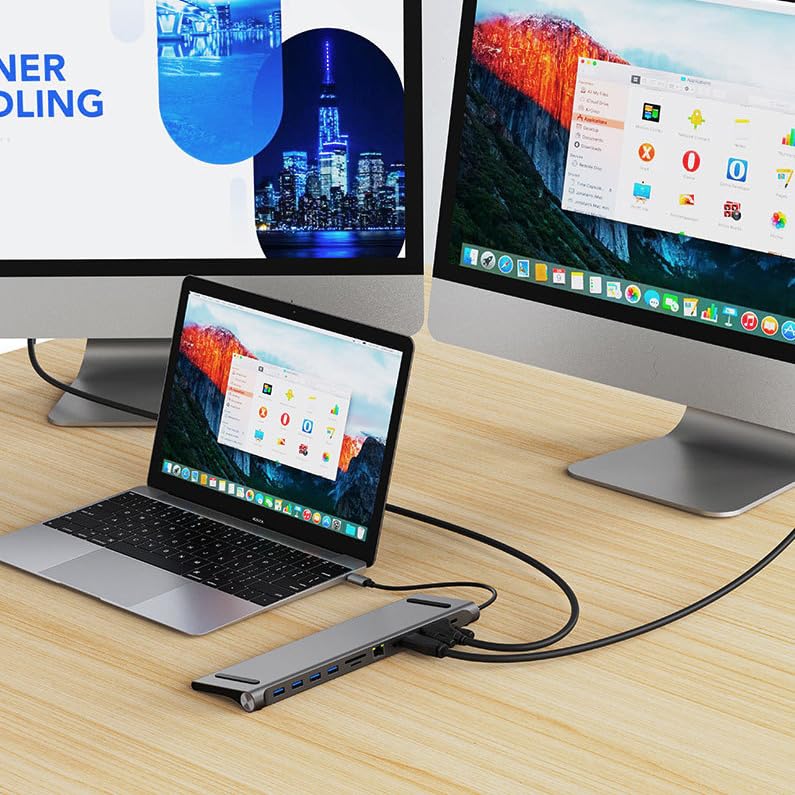 11 σε 1 Docking Station - Βάση Λάπτοπ Type-C με 4 Θύρες USB, 1 Type-C, HDMI, VGA, Card Reader, Ethernet & Audio Jack 3,5 mm - Andowl 11 σε 1 Docking Station - Βάση Λάπτοπ Type-C με 4 Θύρες USB, 1 Type-C, HDMI, VGA, Card Reader, Ethernet & Audio Jack 3,5 mm - Andowl