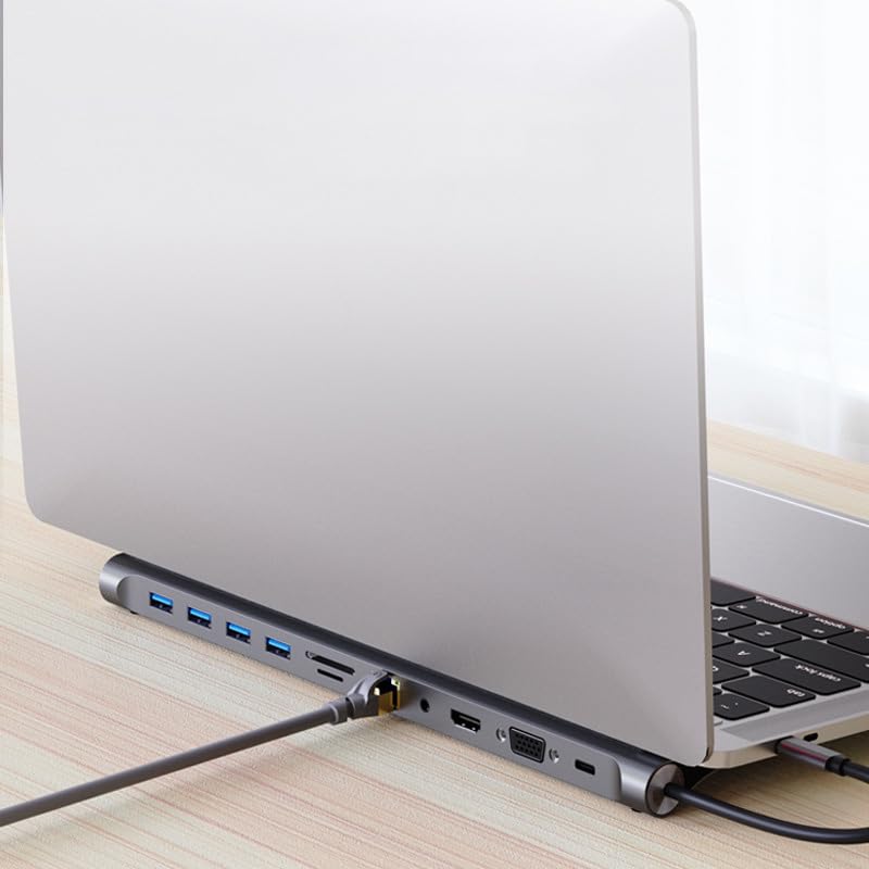 11 σε 1 Docking Station - Βάση Λάπτοπ Type-C με 4 Θύρες USB, 1 Type-C, HDMI, VGA, Card Reader, Ethernet & Audio Jack 3,5 mm - Andowl 11 σε 1 Docking Station - Βάση Λάπτοπ Type-C με 4 Θύρες USB, 1 Type-C, HDMI, VGA, Card Reader, Ethernet & Audio Jack 3,5 mm - Andowl