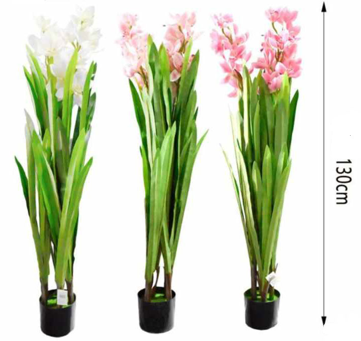 130cm Τεχνητό Διακοσμητικό Φυτό Ροζ Ορχιδέα Cymbidium σε Γλάστρα 130cm Τεχνητό Διακοσμητικό Φυτό Ροζ Ορχιδέα Cymbidium σε Γλάστρα
