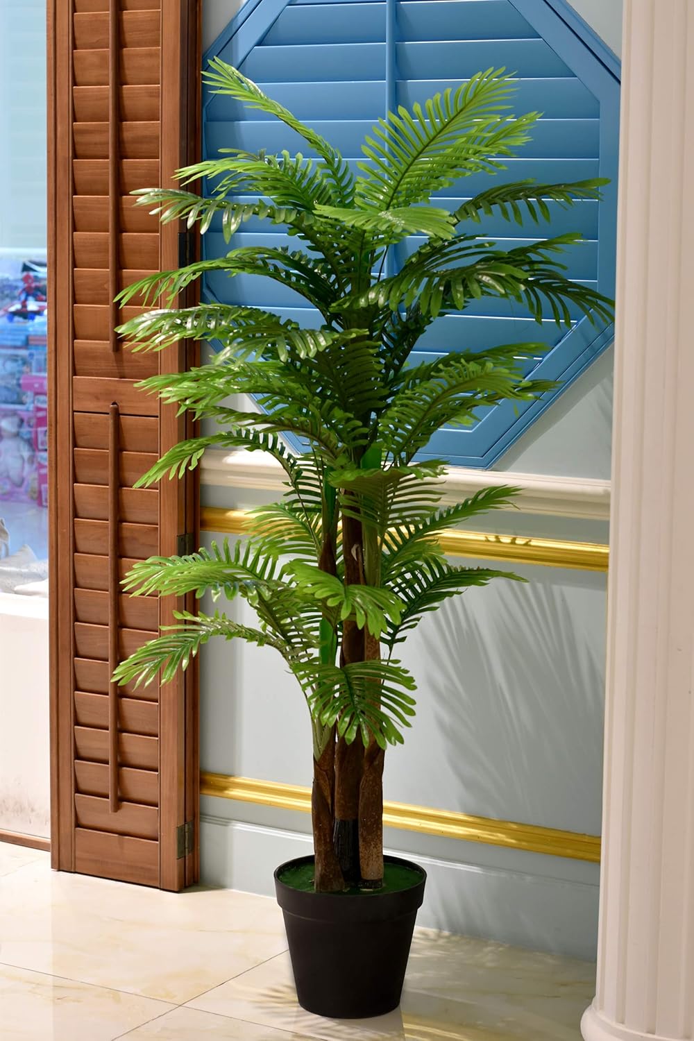 150cm Τεχνητό Διακοσμητικό Φυτό Φοίνικας με 3 Κορμούς σε Γλάστρα 150cm Τεχνητό Διακοσμητικό Φυτό Φοίνικας με 3 Κορμούς σε Γλάστρα