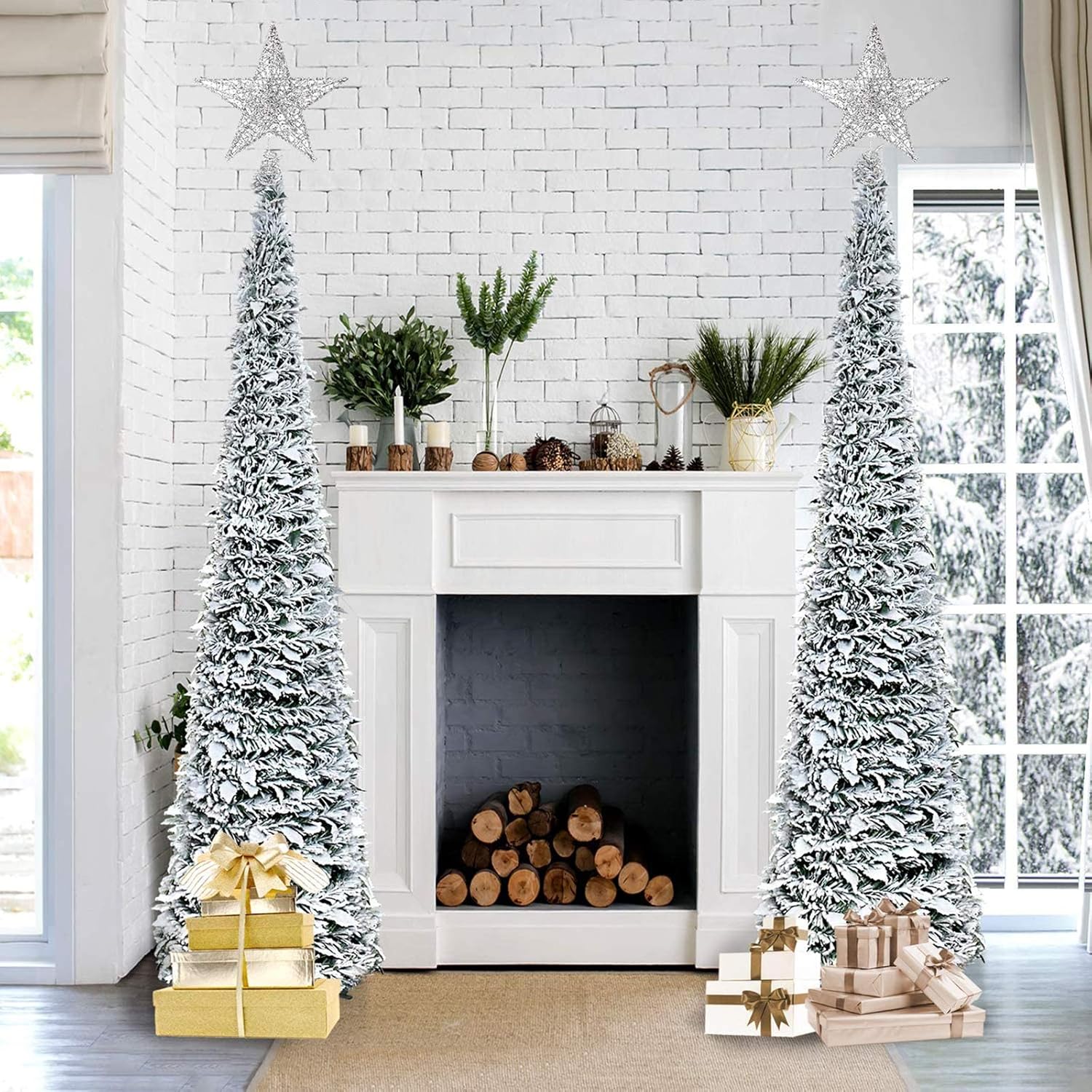 152 cm Διακοσμητικό Χιονισμένο Χριστουγεννιάτικο Δέντρο Slim 152 cm Διακοσμητικό Χιονισμένο Χριστουγεννιάτικο Δέντρο Slim