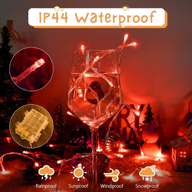15m Αδιάβροχα IP44 Χριστουγεννιάτικα Λαμπάκια Μπαταρίας με Κόκκινο Φωτισμό και 8 Προγράμματα Λειτουργίας - AIGOSTAR 15m Αδιάβροχα IP44 Χριστουγεννιάτικα Λαμπάκια Μπαταρίας με Κόκκινο Φωτισμό και 8 Προγράμματα Λειτουργίας - AIGOSTAR