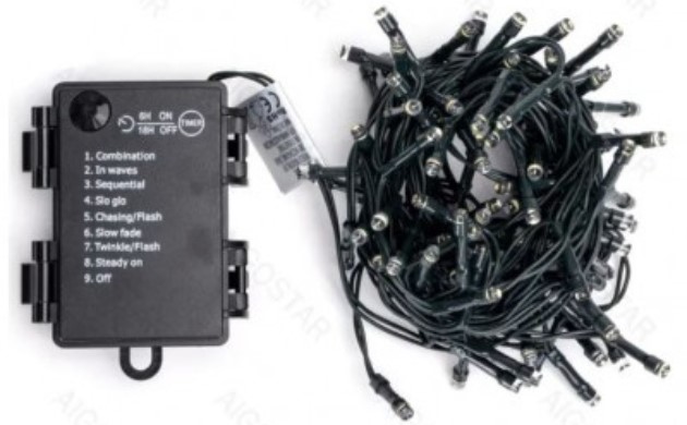 Αδιάβροχα IP44 Χριστουγεννιάτικα Λαμπάκια Μπαταρίας 5m με Ψυχρό Φωτισμό και 8 Προγράμματα Λειτουργίας - AIGOSTAR Αδιάβροχα IP44 Χριστουγεννιάτικα Λαμπάκια Μπαταρίας 5m με Ψυχρό Φωτισμό και 8 Προγράμματα Λειτουργίας - AIGOSTAR