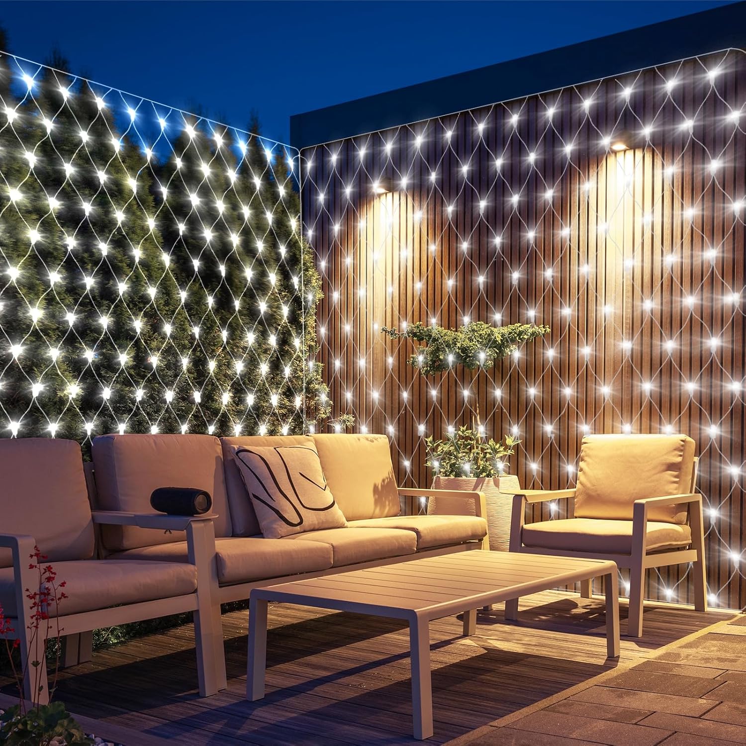 1,5x1,5m Χριστουγεννιάτικα Λαμπάκια Ρεύματος - Δίχτυ με Λευκό Ψυχρό Φωτισμό, 8 Προγράμματα Λειτουργίας και Διάφανο Καλώδιο - AIGOSTAR 1,5x1,5m Χριστουγεννιάτικα Λαμπάκια Ρεύματος - Δίχτυ με Λευκό Ψυχρό Φωτισμό, 8 Προγράμματα Λειτουργίας και Διάφανο Καλώδιο - AIGOSTAR