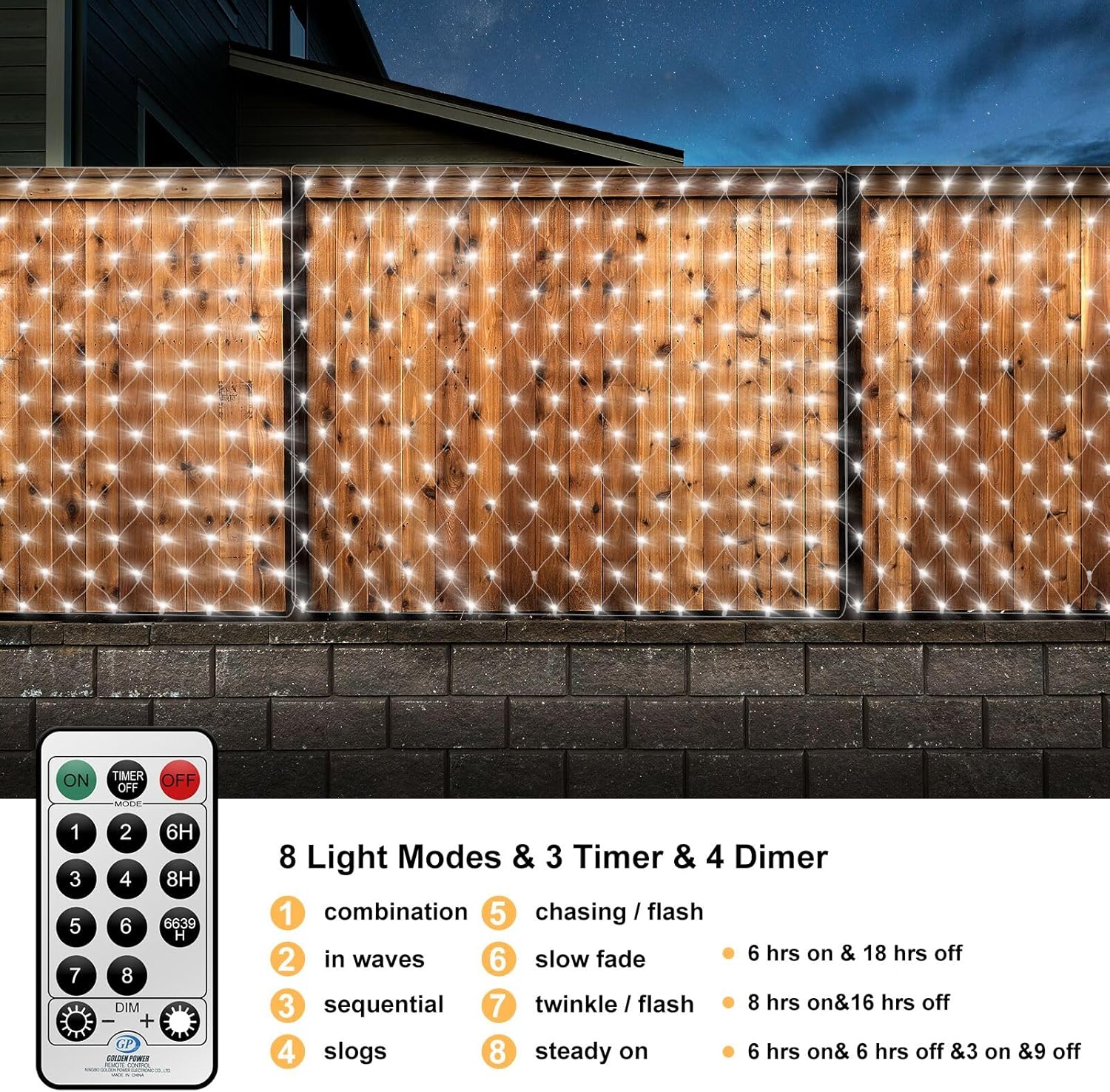 1,5x1,5m Χριστουγεννιάτικα Λαμπάκια Ρεύματος - Δίχτυ με Λευκό Ψυχρό Φωτισμό, 8 Προγράμματα Λειτουργίας και Διάφανο Καλώδιο - AIGOSTAR 1,5x1,5m Χριστουγεννιάτικα Λαμπάκια Ρεύματος - Δίχτυ με Λευκό Ψυχρό Φωτισμό, 8 Προγράμματα Λειτουργίας και Διάφανο Καλώδιο - AIGOSTAR