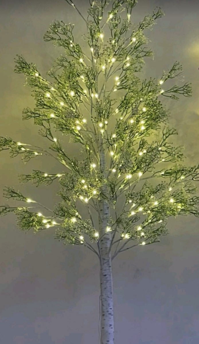 180cm Χριστουγεννιάτικο Δέντρο με 144 LED Θερμού Λευκού Φωτισμού & Λευκό Κορμό 180cm Χριστουγεννιάτικο Δέντρο με 144 LED Θερμού Λευκού Φωτισμού & Λευκό Κορμό