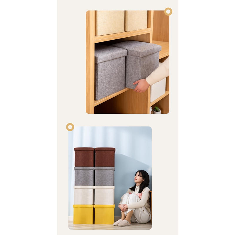 2 σε 1 Αναδιπλούμενο Σκαμπό - Κουτί Αποθήκευσης με Υφασμάτινη Επένδυση - 38 x 38 x 35 cm 2 σε 1 Αναδιπλούμενο Σκαμπό - Κουτί Αποθήκευσης με Υφασμάτινη Επένδυση - 38 x 38 x 35 cm