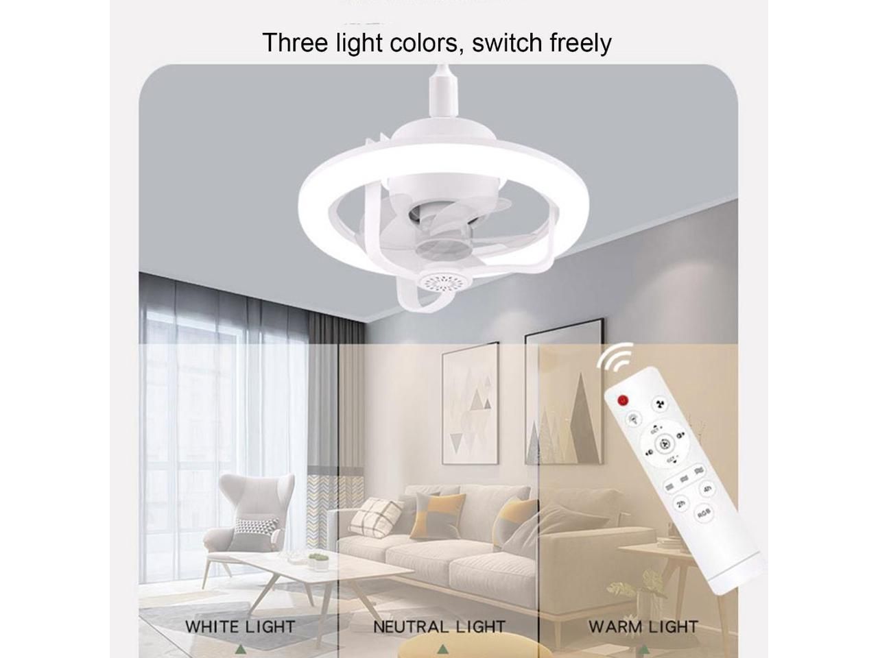 2 σε 1 Ανεμιστήρας Οροφής και Λάμπα LED RGB 500W με Τηλεχειριστήριο 280x180mm 2 σε 1 Ανεμιστήρας Οροφής και Λάμπα LED RGB 500W με Τηλεχειριστήριο 280x180mm