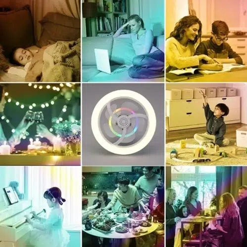 2 σε 1 Ανεμιστήρας Οροφής και Λάμπα LED RGB 500W με Τηλεχειριστήριο 280x180mm 2 σε 1 Ανεμιστήρας Οροφής και Λάμπα LED RGB 500W με Τηλεχειριστήριο 280x180mm
