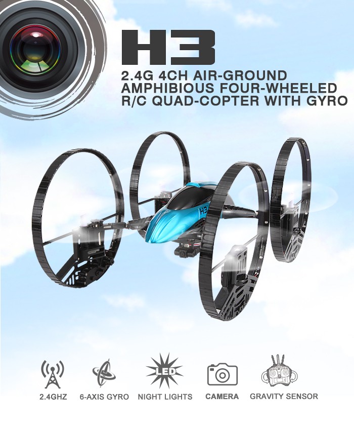 2 σε 1 Ανθεκτικό RC Drone / Αυτοκίνητο 2.4GHz 4 Καναλιών με HD Κάμερα, Νυχτερινό Φωτισμό LED & Αισθητήρα Βαρύτητας 2 σε 1 Ανθεκτικό RC Drone / Αυτοκίνητο 2.4GHz 4 Καναλιών με HD Κάμερα, Νυχτερινό Φωτισμό LED & Αισθητήρα Βαρύτητας