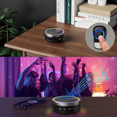 2 σε 1 Ασύρματο Αδιάβροχο Επαναφορτιζόμενο Κουδούνι Πόρτας Εμβέλειας 400m με Ηχείο Bluetooth 2 σε 1 Ασύρματο Αδιάβροχο Επαναφορτιζόμενο Κουδούνι Πόρτας Εμβέλειας 400m με Ηχείο Bluetooth