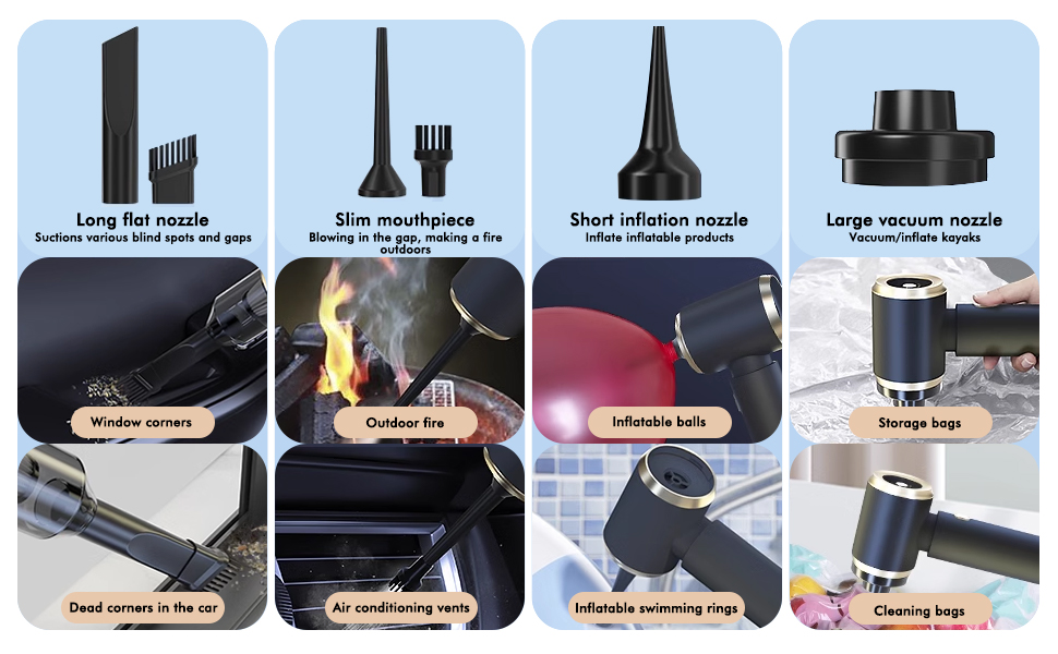 2 σε 1 Επαναφορτιζόμενο Φορητό Σκουπάκι & Φυσητήρας με 6 Κεφαλές και Αφαιρούμενο Πλενόμενο Φίλτρο 2 σε 1 Επαναφορτιζόμενο Φορητό Σκουπάκι & Φυσητήρας με 6 Κεφαλές και Αφαιρούμενο Πλενόμενο Φίλτρο