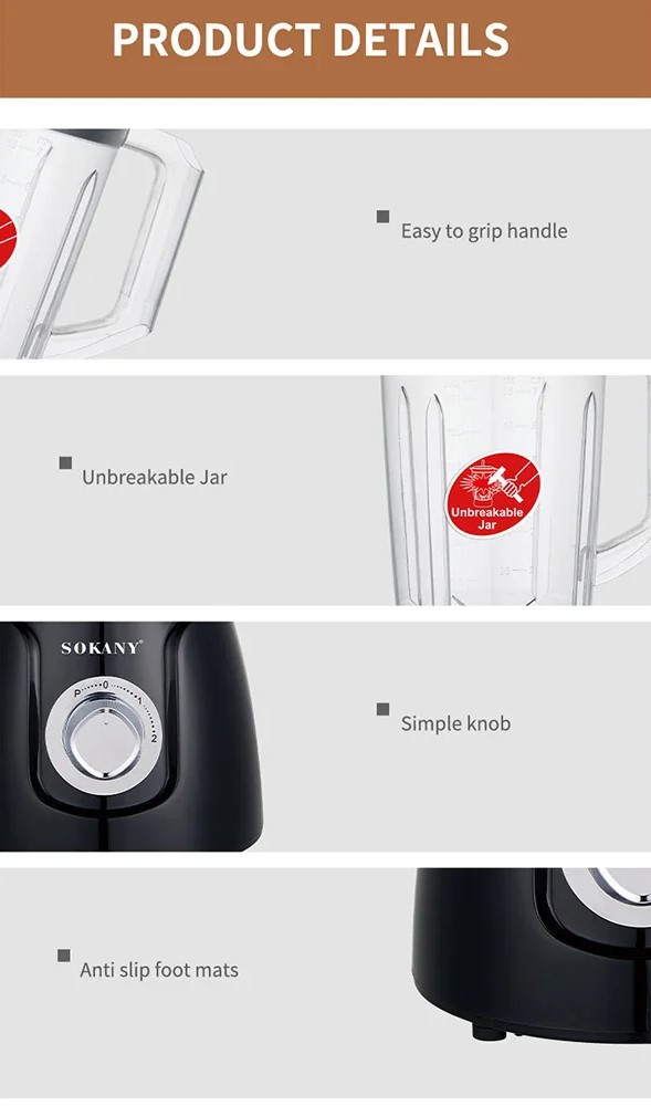 2 σε 1 Ηλεκτρικός Αποχυμωτής & Μπλέντερ 800W - 2 Ταχυτήτων με Δοχείο 1,5 L - Sokany 2 σε 1 Ηλεκτρικός Αποχυμωτής & Μπλέντερ 800W - 2 Ταχυτήτων με Δοχείο 1,5 L - Sokany