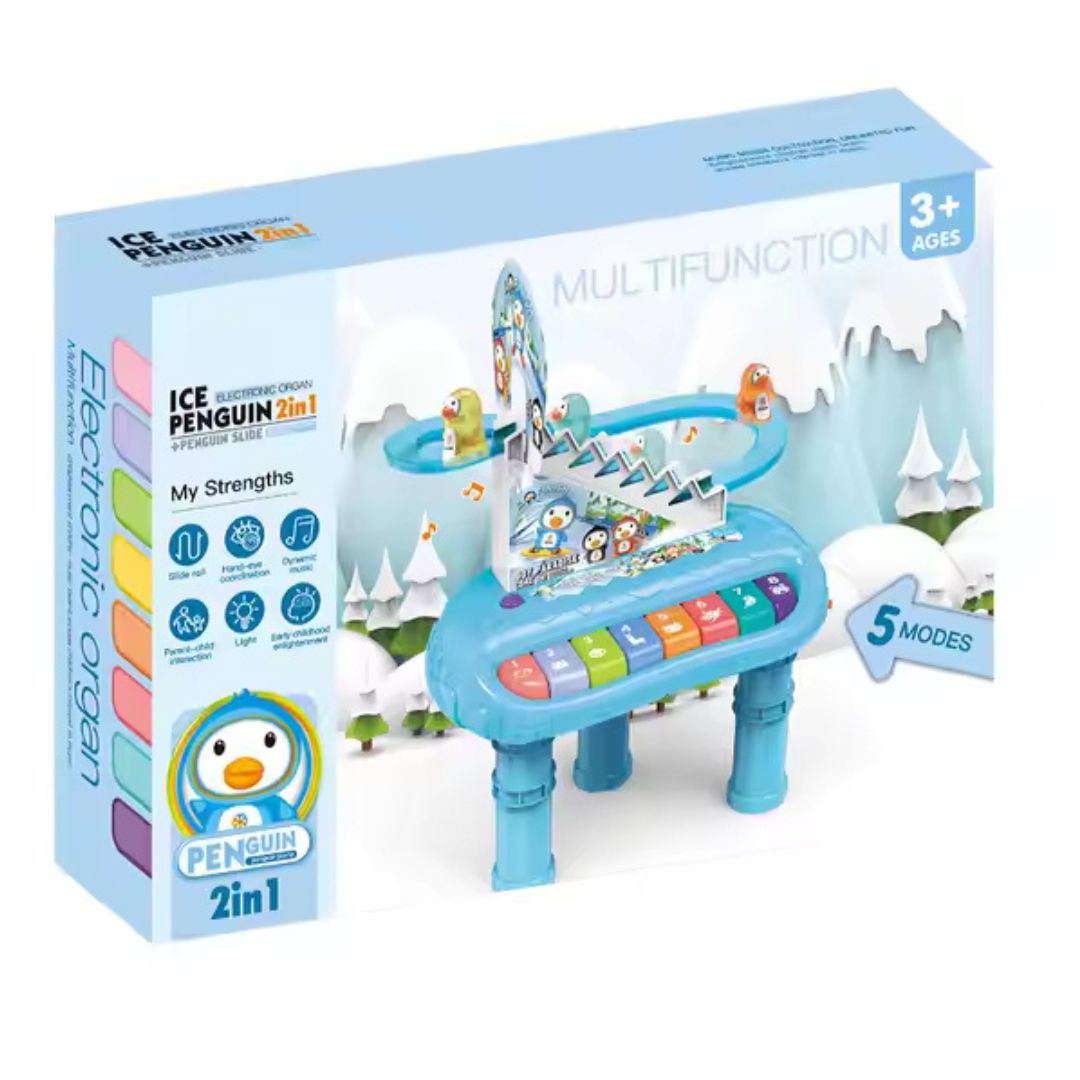 2 σε 1 Μουσικό Παιχνίδι με Πιάνο & Τσουλήθρα με Πιγκουινάκια 2 σε 1 Μουσικό Παιχνίδι με Πιάνο & Τσουλήθρα με Πιγκουινάκια