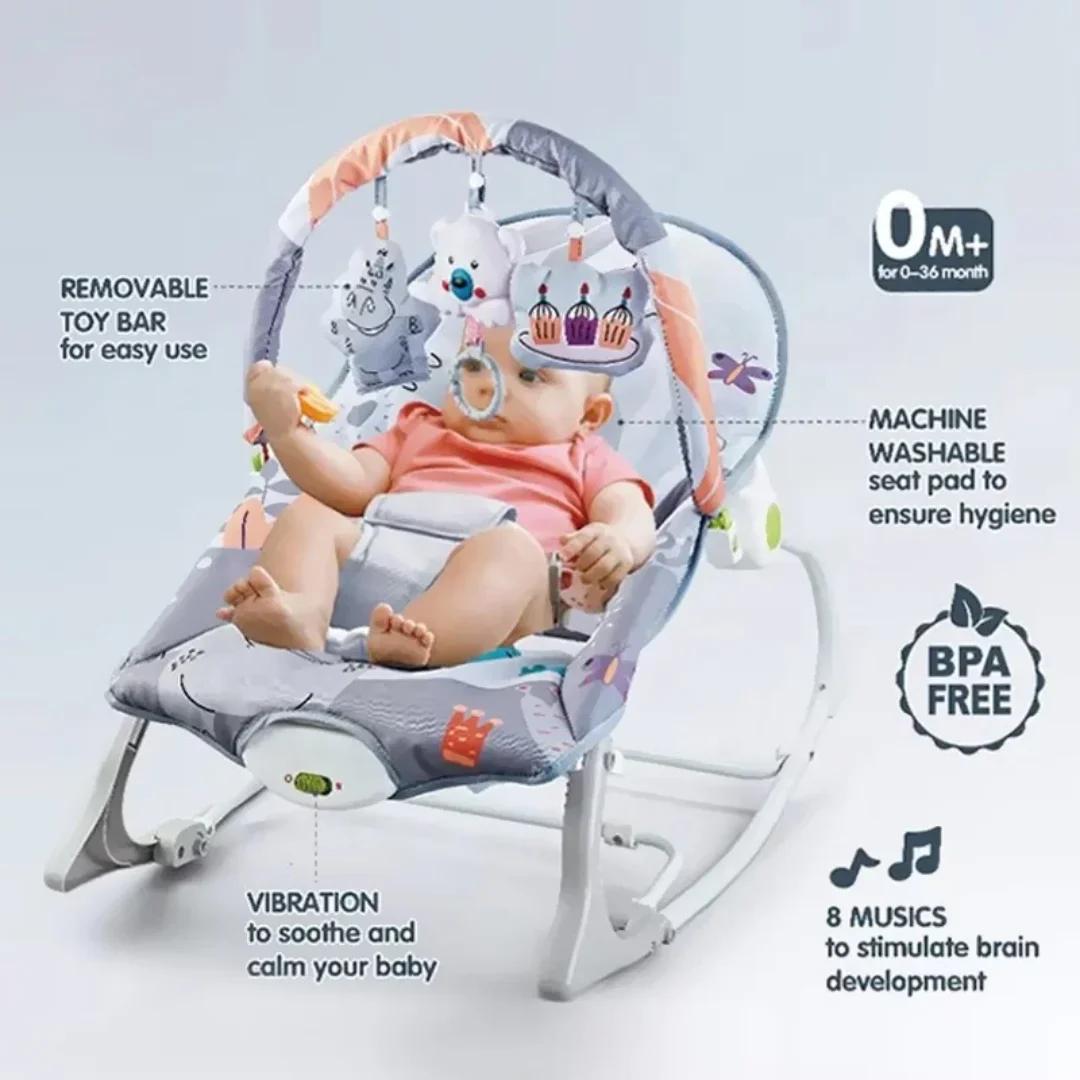 2 σε 1 Relax Μωρού και Βρεφικό Καθισματάκι Δραστηριοτήτων με Παιχνιδάκια, Μουσική και Δόνηση Γκρι 2 σε 1 Relax Μωρού και Βρεφικό Καθισματάκι Δραστηριοτήτων με Παιχνιδάκια, Μουσική και Δόνηση Γκρι