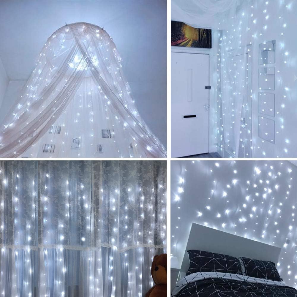1x1m Χριστουγεννιάτικα Λαμπάκια Ρεύματος - Κουρτίνα με Λευκό Ψυχρό Φωτισμό, 8 Προγράμματα Λειτουργίας και Διάφανο Καλώδιο - AIGOSTAR 1x1m Χριστουγεννιάτικα Λαμπάκια Ρεύματος - Κουρτίνα με Λευκό Ψυχρό Φωτισμό, 8 Προγράμματα Λειτουργίας και Διάφανο Καλώδιο - AIGOSTAR