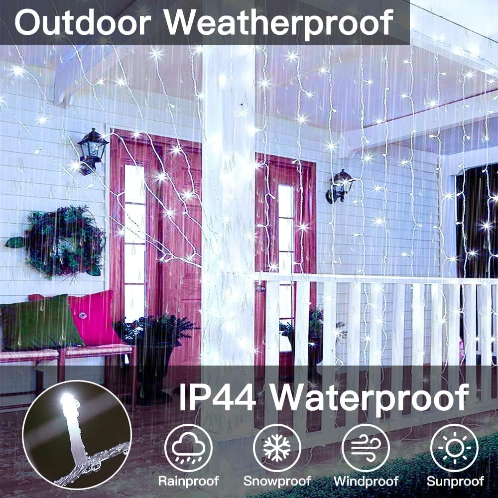 1x1m Χριστουγεννιάτικα Λαμπάκια Ρεύματος - Κουρτίνα με Λευκό Ψυχρό Φωτισμό, 8 Προγράμματα Λειτουργίας και Διάφανο Καλώδιο - AIGOSTAR 1x1m Χριστουγεννιάτικα Λαμπάκια Ρεύματος - Κουρτίνα με Λευκό Ψυχρό Φωτισμό, 8 Προγράμματα Λειτουργίας και Διάφανο Καλώδιο - AIGOSTAR