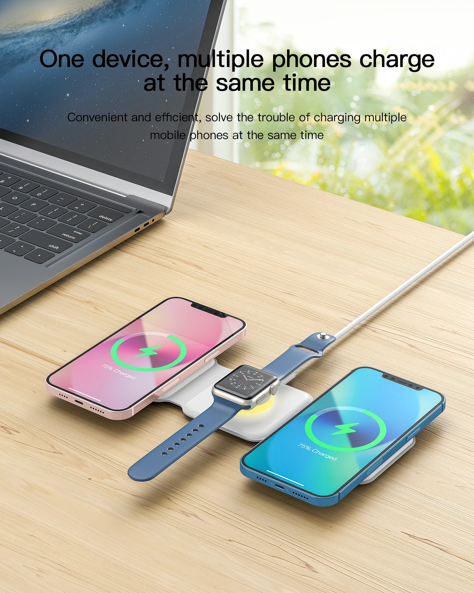 3 σε 1 Αναδιπλούμενος Ασύρματος Φορτιστής Qi Pad 18W - Για iPhone, AppleWatch και AirPods 3 σε 1 Αναδιπλούμενος Ασύρματος Φορτιστής Qi Pad 18W - Για iPhone, AppleWatch και AirPods