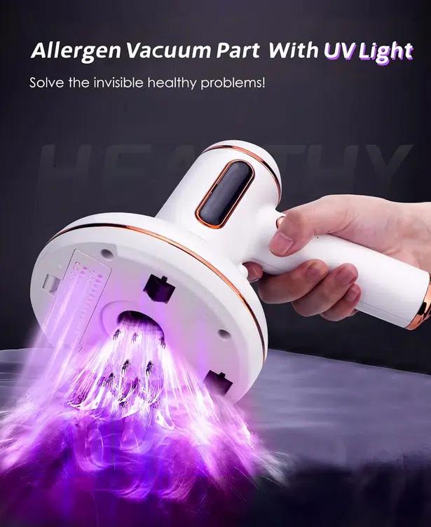3 σε 1 Ασύρματη Συσκευή Αφαίρεσης Ακάρεων, Αποστείρωσης UV και Ηλεκτρικό Σκουπάκι 120W Λευκό 3 σε 1 Ασύρματη Συσκευή Αφαίρεσης Ακάρεων, Αποστείρωσης UV και Ηλεκτρικό Σκουπάκι 120W Λευκό