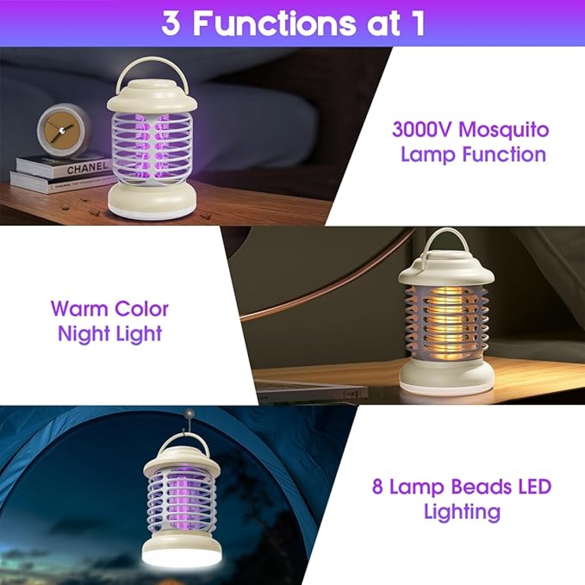 3 σε 1 Eπαναφορτιζόμενη Λάμπα Κουνουπιών με Φωτισμό & Λειτουργία Νυχτερινού Φωτός 3 σε 1 Eπαναφορτιζόμενη Λάμπα Κουνουπιών με Φωτισμό & Λειτουργία Νυχτερινού Φωτός
