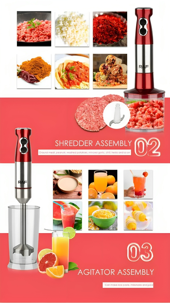 3 σε 1 Ραβδομπλέντερ - Μίνι Πίμερ & Πολυκόπτης Multi 1000W με Ανοξείδωτη Ράβδο - RAF 3 σε 1 Ραβδομπλέντερ - Μίνι Πίμερ & Πολυκόπτης Multi 1000W με Ανοξείδωτη Ράβδο - RAF