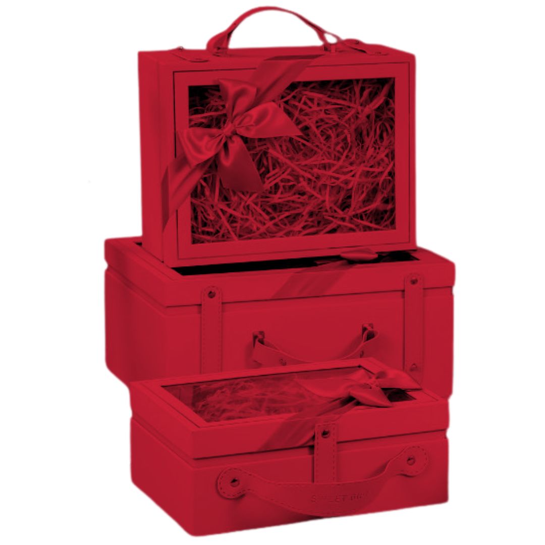 3 τμχ Σετ Κουτιά Δώρου Πολυτελείας με Λαβή & Κορδέλα 3 τμχ Σετ Κουτιά Δώρου Πολυτελείας με Λαβή & Κορδέλα