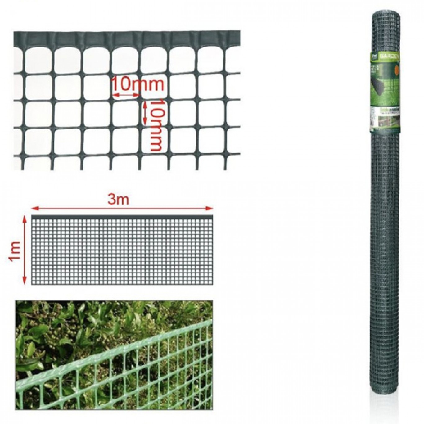 3 x 1 μ. Συρματόπλεγμα - Πλαστικός Φράχτης Προστασίας Πράσινος 3 x 1 μ. Συρματόπλεγμα - Πλαστικός Φράχτης Προστασίας Πράσινος