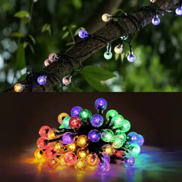 30 Αδιάβροχα Ηλιακά Πολύχρωμα Λαμπάκια-Διαφανής Μπάλες LED RGB 6.5μ με 8 Λειτουργίες Φωτισμού 30 Αδιάβροχα Ηλιακά Πολύχρωμα Λαμπάκια-Διαφανής Μπάλες LED RGB 6.5μ με 8 Λειτουργίες Φωτισμού