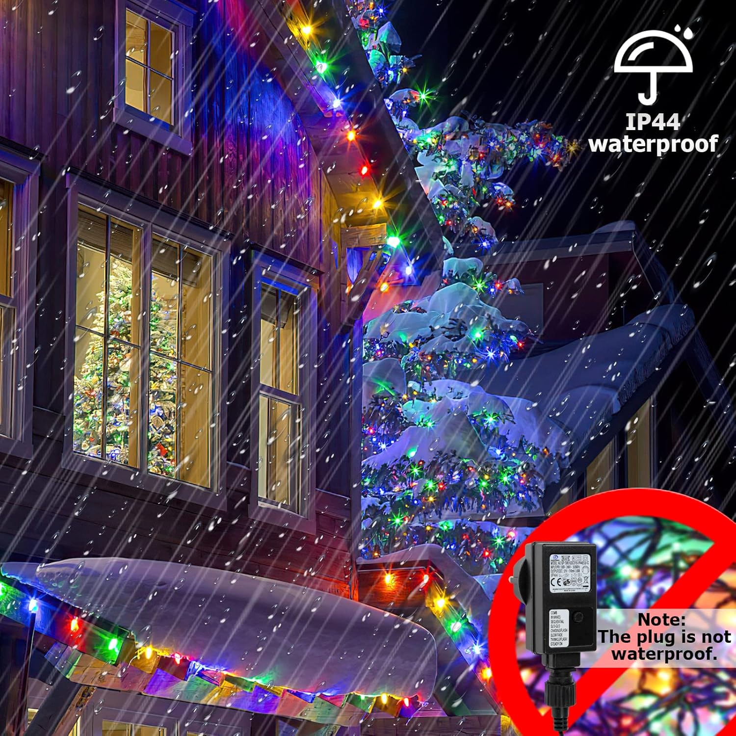 15m Αδιάβροχα IP44 Χριστουγεννιάτικα Λαμπάκια Ρεύματος με Πολύχρωμο RGBY Φωτισμό και 8 Προγράμματα Λειτουργίας - AIGOSTAR 15m Αδιάβροχα IP44 Χριστουγεννιάτικα Λαμπάκια Ρεύματος με Πολύχρωμο RGBY Φωτισμό και 8 Προγράμματα Λειτουργίας - AIGOSTAR