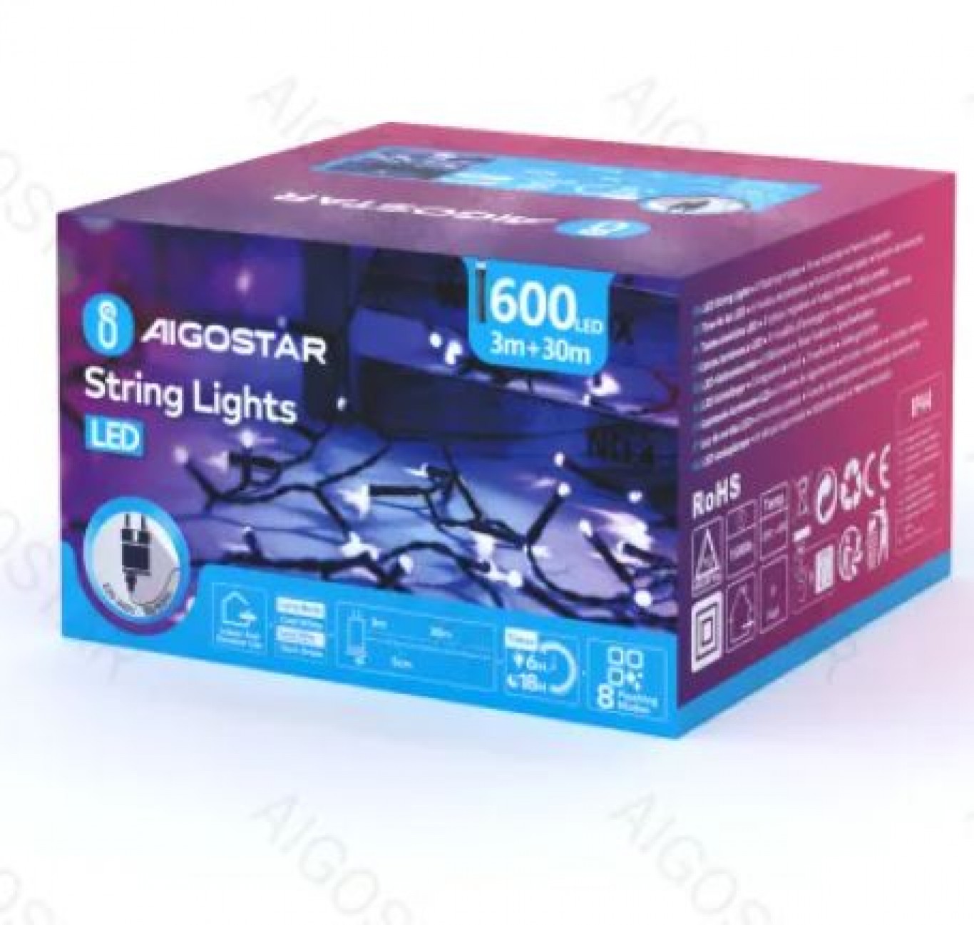 30m Αδιάβροχα IP44 Χριστουγεννιάτικα Λαμπάκια Ρεύματος με Ψυχρό Φωτισμό και 8 Προγράμματα Λειτουργίας - AIGOSTAR 30m Αδιάβροχα IP44 Χριστουγεννιάτικα Λαμπάκια Ρεύματος με Ψυχρό Φωτισμό και 8 Προγράμματα Λειτουργίας - AIGOSTAR
