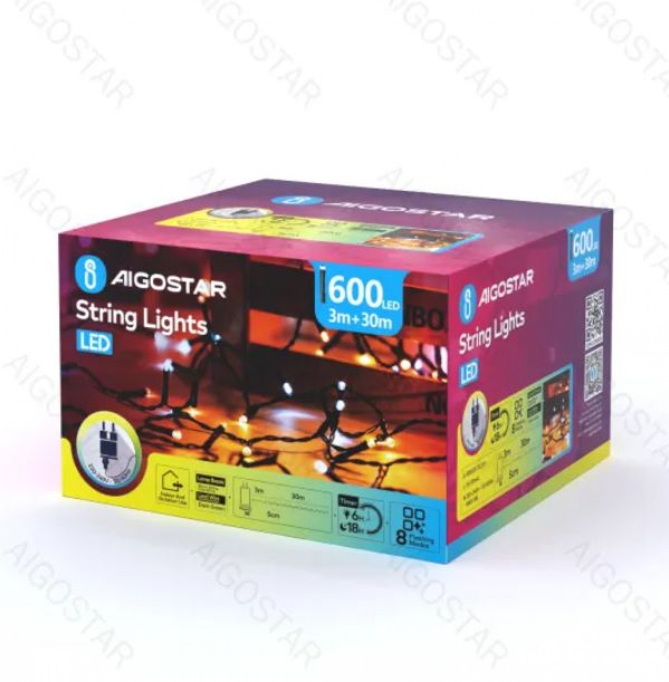 30m Αδιάβροχα IP44 Χριστουγεννιάτικα Λαμπάκια Ρεύματος με Ψυχρό & Θερμό Φωτισμό και 8 Προγράμματα Λειτουργίας - AIGOSTAR 30m Αδιάβροχα IP44 Χριστουγεννιάτικα Λαμπάκια Ρεύματος με Ψυχρό & Θερμό Φωτισμό και 8 Προγράμματα Λειτουργίας - AIGOSTAR