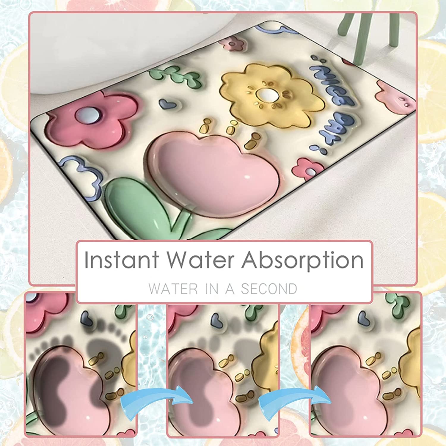 3D Ανάγλυφο Μαλακό Πατάκι Μπάνιου - Αντιολισθητικό & Αδιάβροχο - 38 x 58 cm 3D Ανάγλυφο Μαλακό Πατάκι Μπάνιου - Αντιολισθητικό & Αδιάβροχο - 38 x 58 cm