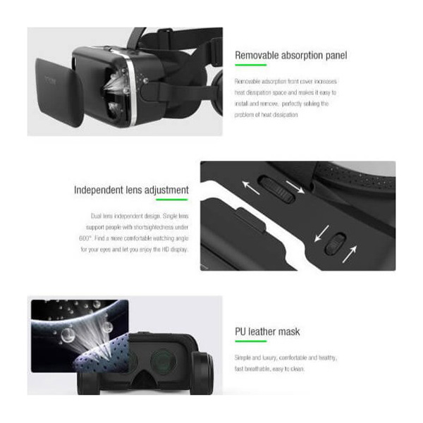 3D VR Headset Ρυθμιζόμενα Γυαλιά Εικονικής Πραγματικότητας με Ενσωματωμένα Ακουστικά Shinecon για Smartphone Κινητά 4.7 έως 6 Ίντσες 3D VR Headset Ρυθμιζόμενα Γυαλιά Εικονικής Πραγματικότητας με Ενσωματωμένα Ακουστικά Shinecon για Smartphone Κινητά 4.7 έως 6 Ίντσες