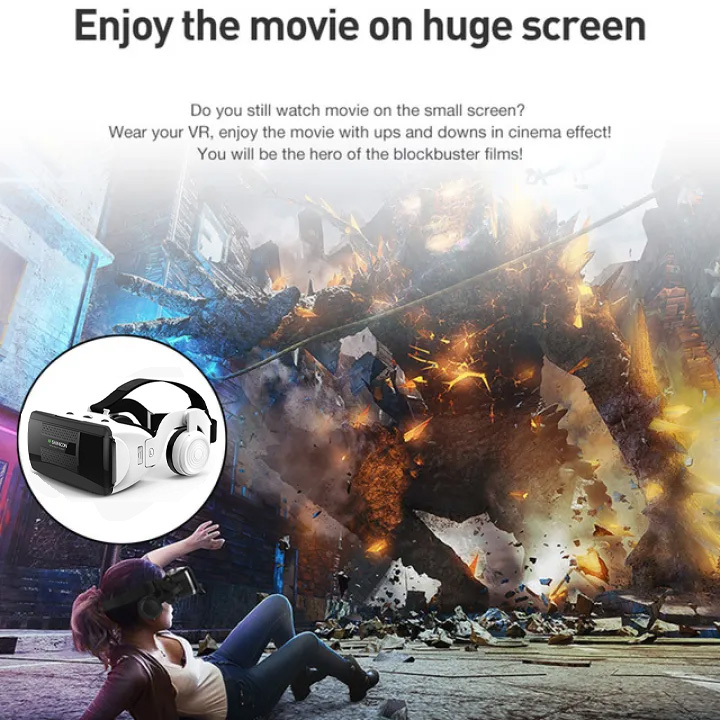 3D VR Headset Ρυθμιζόμενα Γυαλιά Εικονικής Πραγματικότητας με Ακουστικά Shinecon για Smartphone Κινητά 4.7 έως 6 Ίντσες 3D VR Headset Ρυθμιζόμενα Γυαλιά Εικονικής Πραγματικότητας με Ακουστικά Shinecon για Smartphone Κινητά 4.7 έως 6 Ίντσες
