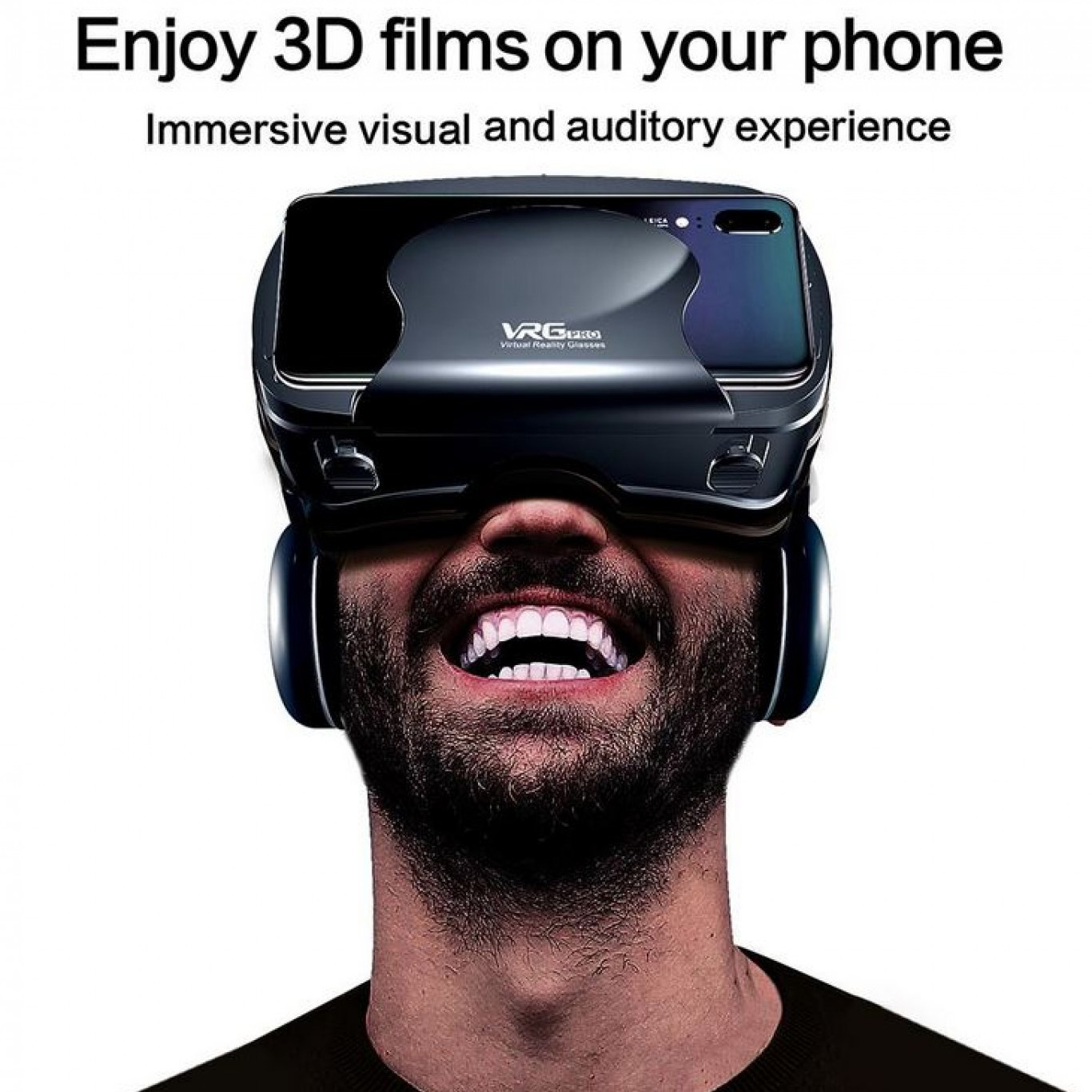 3D VRG Pro Headset Ρυθμιζόμενα Γυαλιά Εικονικής Πραγματικότητας με Ενσωματωμένα Ανασυρόμενα Ακουστικά για Smartphone Κινητά 5 έως 7 Ιντσών 3D VRG Pro Headset Ρυθμιζόμενα Γυαλιά Εικονικής Πραγματικότητας με Ενσωματωμένα Ανασυρόμενα Ακουστικά για Smartphone Κινητά 5 έως 7 Ιντσών