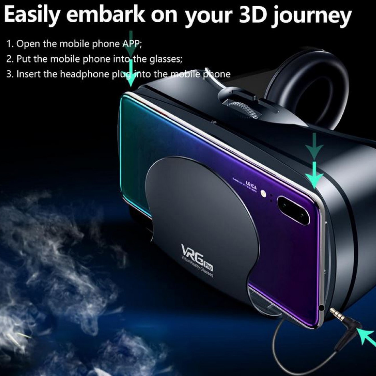 3D VRG Pro Headset Ρυθμιζόμενα Γυαλιά Εικονικής Πραγματικότητας με Ενσωματωμένα Ανασυρόμενα Ακουστικά για Smartphone Κινητά 5 έως 7 Ιντσών 3D VRG Pro Headset Ρυθμιζόμενα Γυαλιά Εικονικής Πραγματικότητας με Ενσωματωμένα Ανασυρόμενα Ακουστικά για Smartphone Κινητά 5 έως 7 Ιντσών