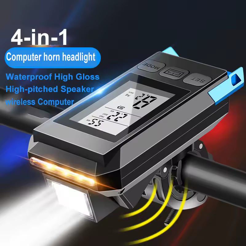 4 σε 1 Υπολογιστής Ποδηλάτου GPS με Ταχύμετρο, Φως & Ηχείο 4 σε 1 Υπολογιστής Ποδηλάτου GPS με Ταχύμετρο, Φως & Ηχείο