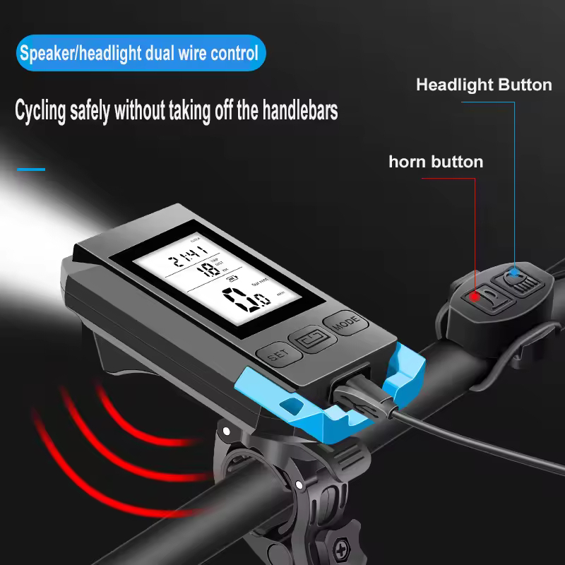 4 σε 1 Υπολογιστής Ποδηλάτου GPS με Ταχύμετρο, Φως & Ηχείο 4 σε 1 Υπολογιστής Ποδηλάτου GPS με Ταχύμετρο, Φως & Ηχείο