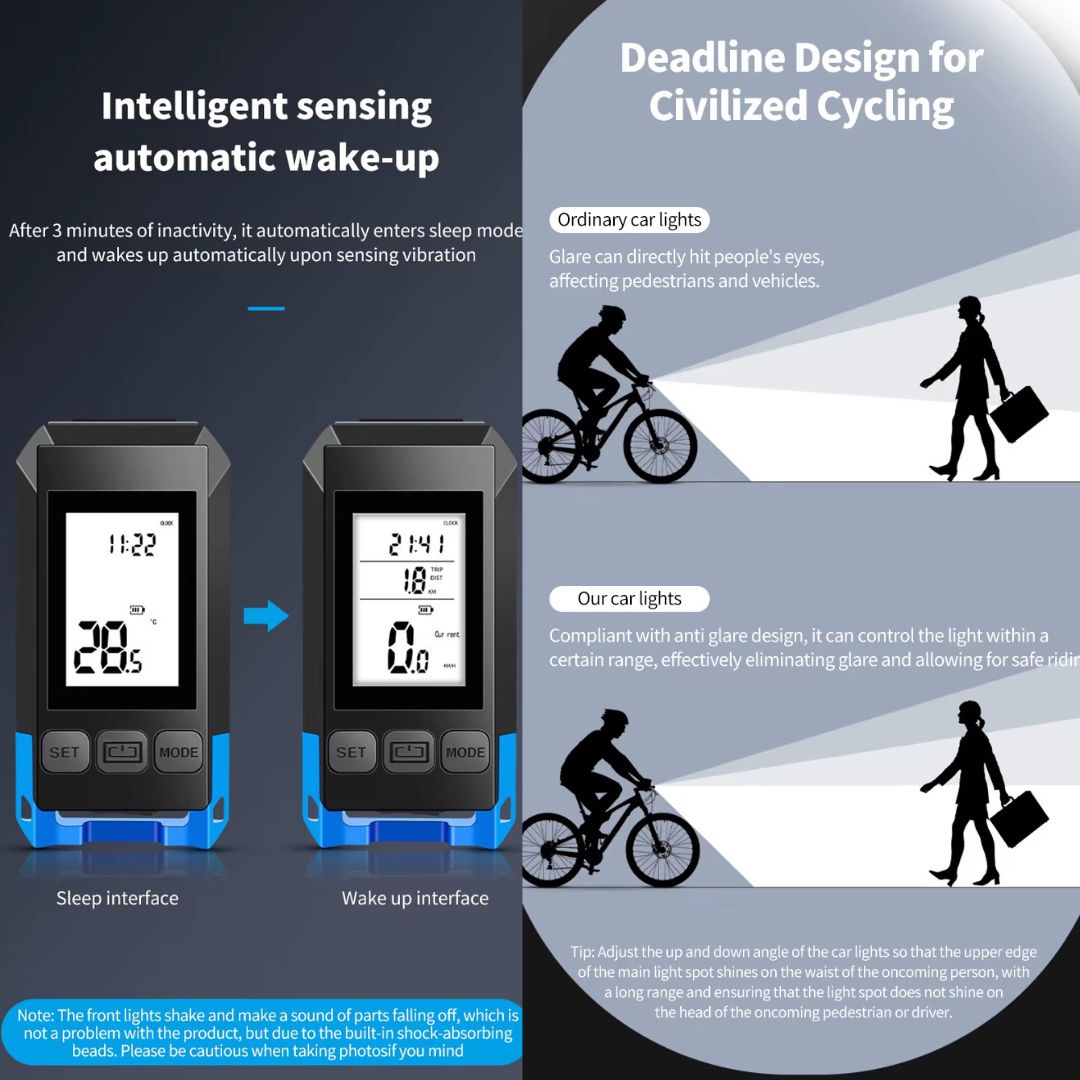 4 σε 1 Υπολογιστής Ποδηλάτου GPS με Ταχύμετρο, Φως & Ηχείο 4 σε 1 Υπολογιστής Ποδηλάτου GPS με Ταχύμετρο, Φως & Ηχείο