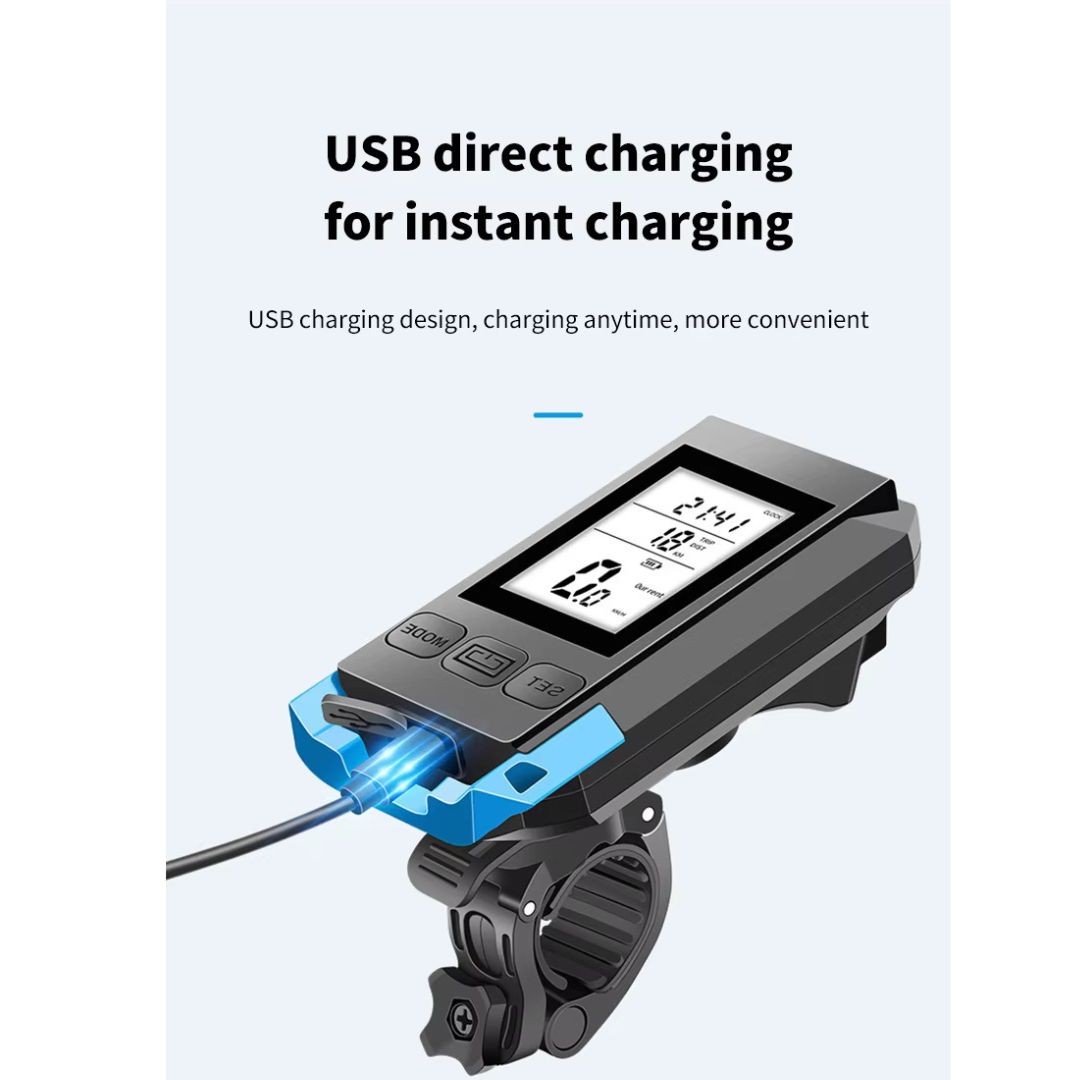 4 σε 1 Υπολογιστής Ποδηλάτου GPS με Ταχύμετρο, Φως & Ηχείο 4 σε 1 Υπολογιστής Ποδηλάτου GPS με Ταχύμετρο, Φως & Ηχείο