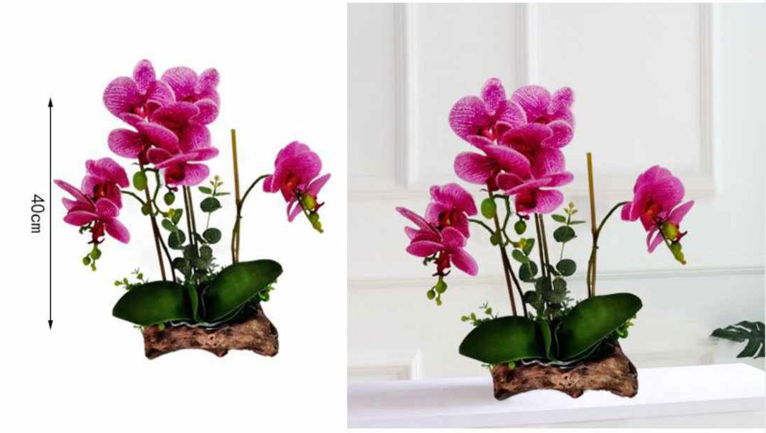 40cm Τεχνητή Διακοσμητική Μωβ Ορχιδέα σε Γλάστρα 40cm Τεχνητή Διακοσμητική Μωβ Ορχιδέα σε Γλάστρα