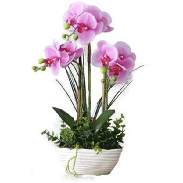 Τεχνητή Διακοσμητική Μωβ Ορχιδέα σε Γλάστρα 25 x 45cm Τεχνητή Διακοσμητική Μωβ Ορχιδέα σε Γλάστρα 25 x 45cm