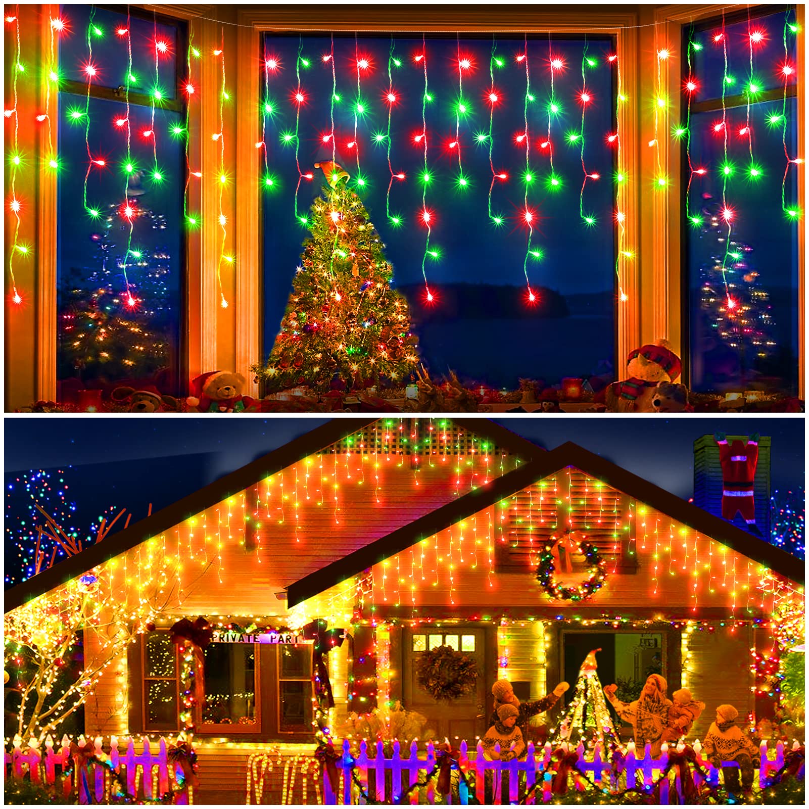 480 Αδιάβροχα Πολύχρωμα LED Λαμπάκια Τύπου Κουρτίνα με Γάντζο 6 Μέτρα και 3 Μέτρα Καλώδιο με 8 Προγράμματα Φωτισμού 480 Αδιάβροχα Πολύχρωμα LED Λαμπάκια Τύπου Κουρτίνα με Γάντζο 6 Μέτρα και 3 Μέτρα Καλώδιο με 8 Προγράμματα Φωτισμού