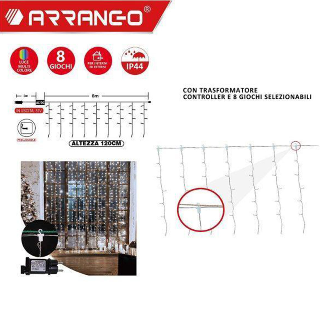 480 Αδιάβροχα Πολύχρωμα LED Λαμπάκια Τύπου Κουρτίνα με Γάντζο 6 Μέτρα και 3 Μέτρα Καλώδιο με 8 Προγράμματα Φωτισμού 480 Αδιάβροχα Πολύχρωμα LED Λαμπάκια Τύπου Κουρτίνα με Γάντζο 6 Μέτρα και 3 Μέτρα Καλώδιο με 8 Προγράμματα Φωτισμού