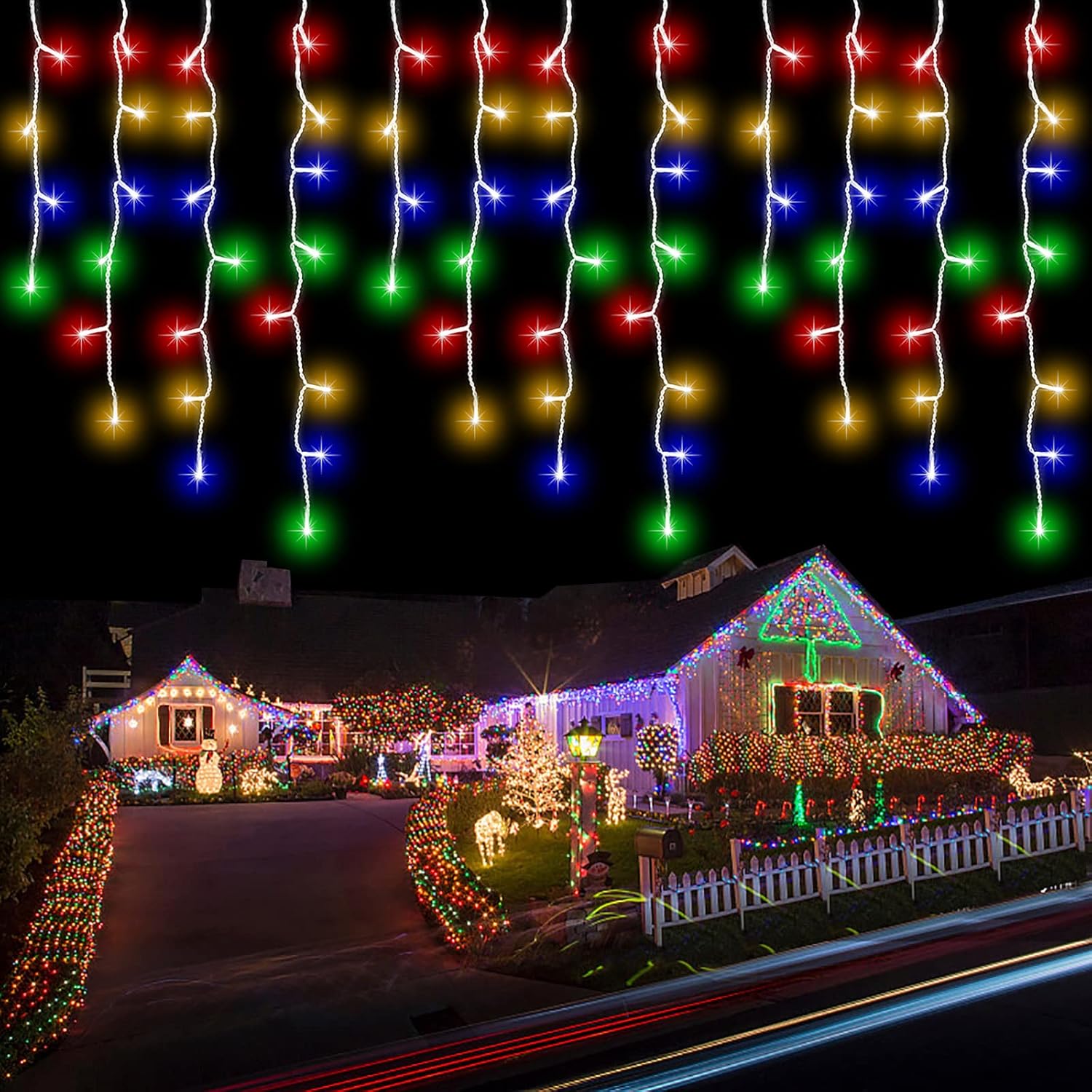 10 x 0,4m Χριστουγεννιάτικα Φωτάκια - Ασύμμετρη Κουρτίνα Βροχή - Πολύχρωμου RGB Φωτισμού - Εσωτερικού & Εξωτερικού Χώρου - AIGOSTAR 10 x 0,4m Χριστουγεννιάτικα Φωτάκια - Ασύμμετρη Κουρτίνα Βροχή - Πολύχρωμου RGB Φωτισμού - Εσωτερικού & Εξωτερικού Χώρου - AIGOSTAR