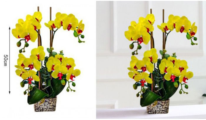50cm Τεχνητή Διακοσμητική Κίτρινη Ορχιδέα σε Γλάστρα 50cm Τεχνητή Διακοσμητική Κίτρινη Ορχιδέα σε Γλάστρα