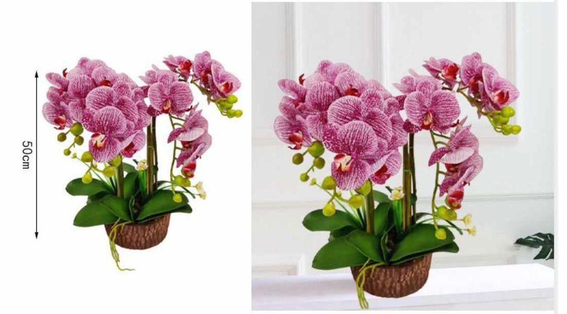 50cm Τεχνητή Διακοσμητική Ροζ Ορχιδέα σε Γλάστρα 50cm Τεχνητή Διακοσμητική Ροζ Ορχιδέα σε Γλάστρα