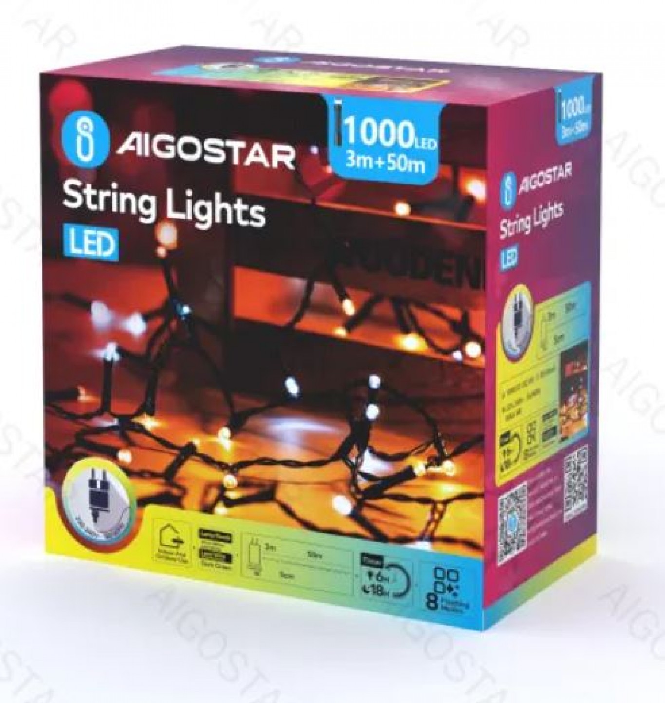 50m Αδιάβροχα IP44 Χριστουγεννιάτικα Λαμπάκια Ρεύματος με Ψυχρό & Θερμό Φωτισμό και 8 Προγράμματα Λειτουργίας - AIGOSTAR 50m Αδιάβροχα IP44 Χριστουγεννιάτικα Λαμπάκια Ρεύματος με Ψυχρό & Θερμό Φωτισμό και 8 Προγράμματα Λειτουργίας - AIGOSTAR